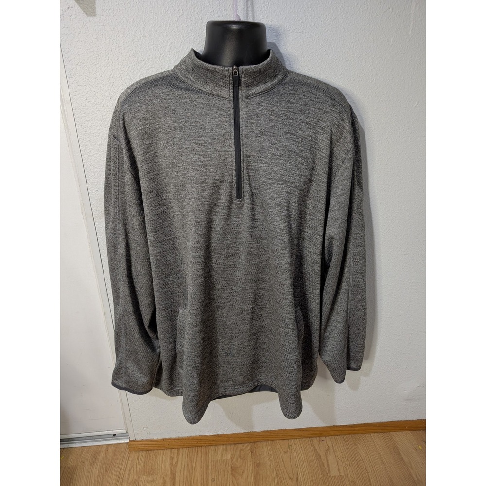 PGA TOUR Men's XXL Gray Quarter Zip Pullover Performance Golf Sweater Athletic